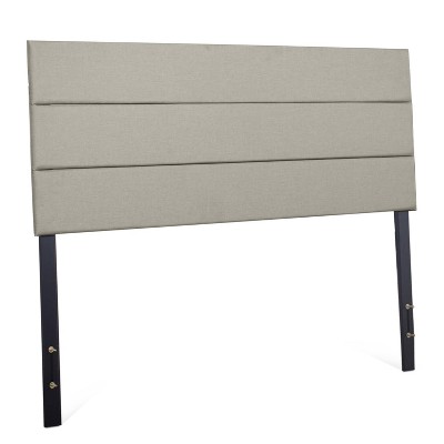 Warm Gray Upholstered Queen Headboard with Channel Tufting