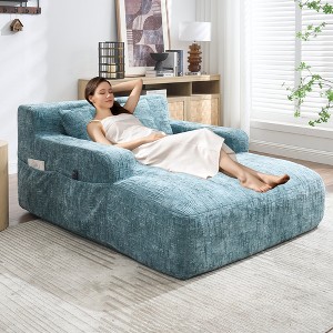 Polyester Interior Lazy Sofa Chaise longue Armchair with three pillows and armrestsSleeping Sofa Bed Living RoomBedroomBedroomStudy Chair Bed - 1 of 1
