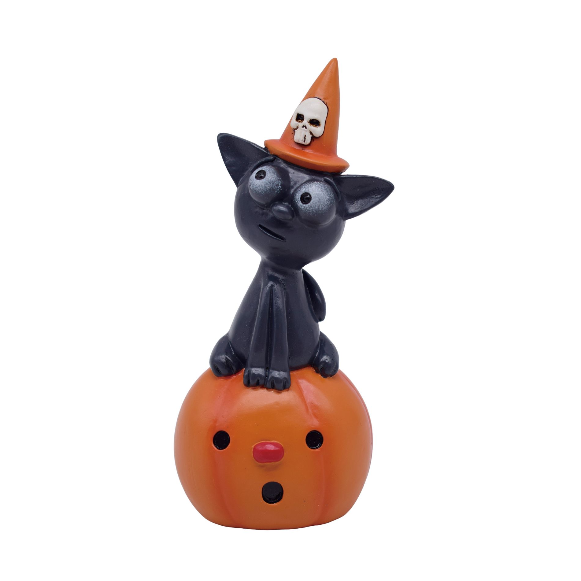 Transpac Multicolor Resin Cat Figurine Halloween Decorative Object for Tabletop Indoor Use Unique Home Decor Gift