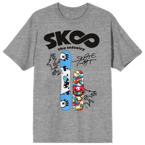 SK8 The Infinity Skateboard Graffiti Crew Neck Short Sleeve Gray Heather Women's T-shirt - 1 of 3