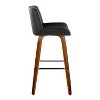 LumiSource Set of 2 Santi Barstools Walnut Wood/Chrome Metal - 3 of 4