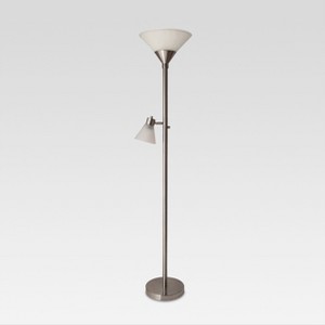 Mother Daughter Floor Lamp Brushed Nickel Includes Energy Efficient Light Bulb - Threshold , Size: Lamp with Energy Efficient Light Bulb