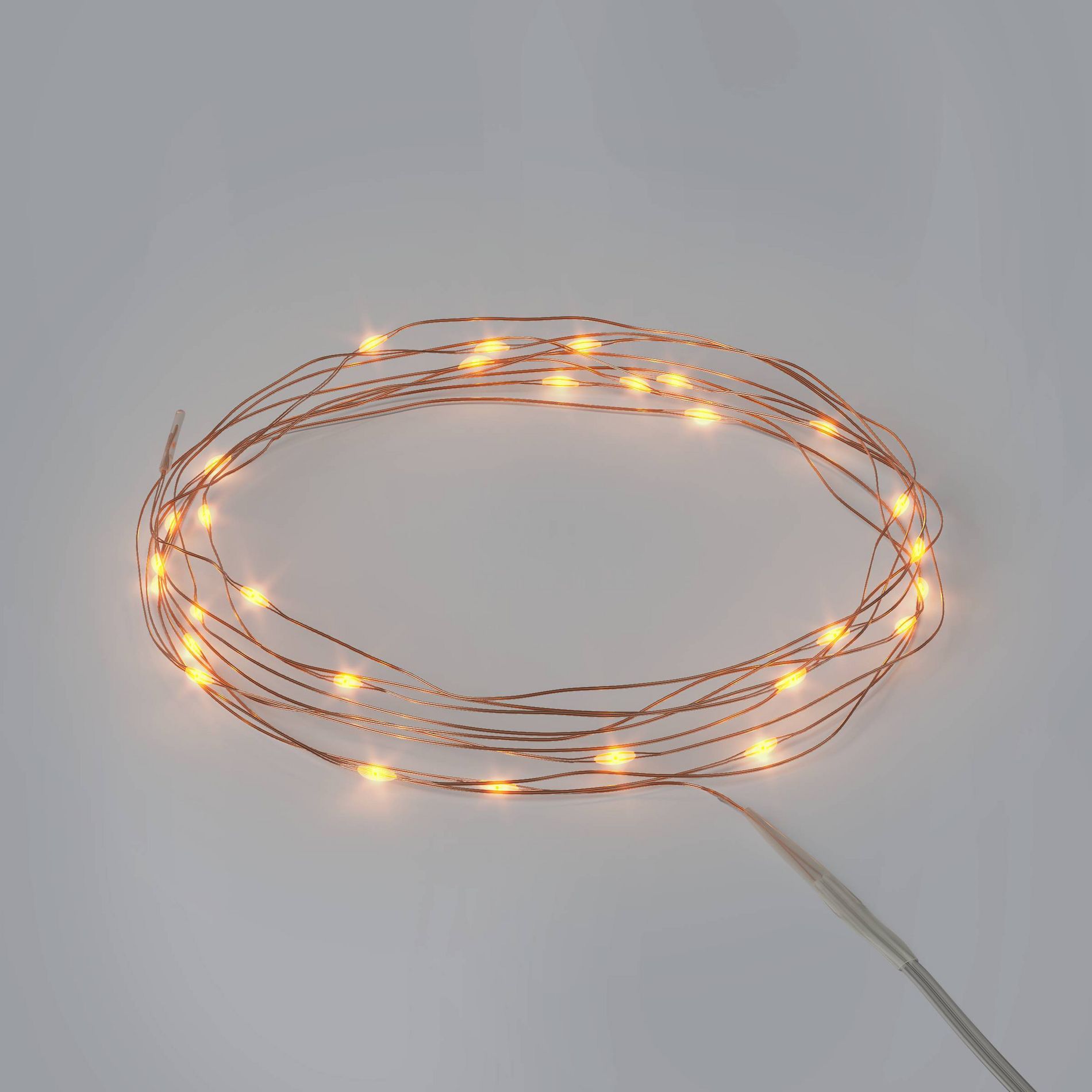 30ct LED Battery Operated Christmas Dewdrop Fairy String Lights Warm White with Copper Wire - Steady/Twinkle - Wondershop™