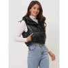 Allegra K Women's Lightweight Cropped Quilted Padded Zip Up Sleeveless Puffer Vest - 3 of 4