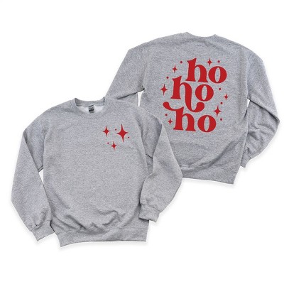 Simply Sage Market Women's Graphic Sweatshirt Whimsical Ho Ho Ho Front and Back