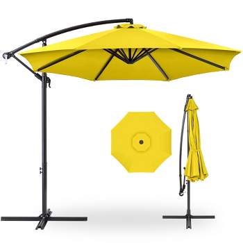 Best Choice Products 10ft Offset Hanging Outdoor Market Patio Umbrella w/ Easy Tilt Adjustment