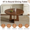 Airsurfer Round Dining Table 47 Inch Farmhouse Kitchen Table with Wood Grain Finish, MDF and Iron Construction for Dining Room,Kitchen - 4 of 4