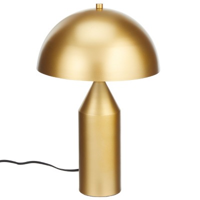 mDesign Metal Dome Desk Lamp - Office, Bedroom, Nursery, Living Room, Soft Brass