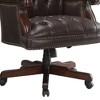 TiramisuBest Dark Brown Wood + Fabric Adjustable Office Chair, Custom Comfort, Premium Padding - 3 of 4