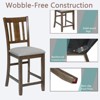 Counter Height Chairs Set Of 4, Comfy Kitchen Chairs With Ergonomic Seat, Wooden Upholstered Counter Height Barstool With Curved Backrest - 4 of 4
