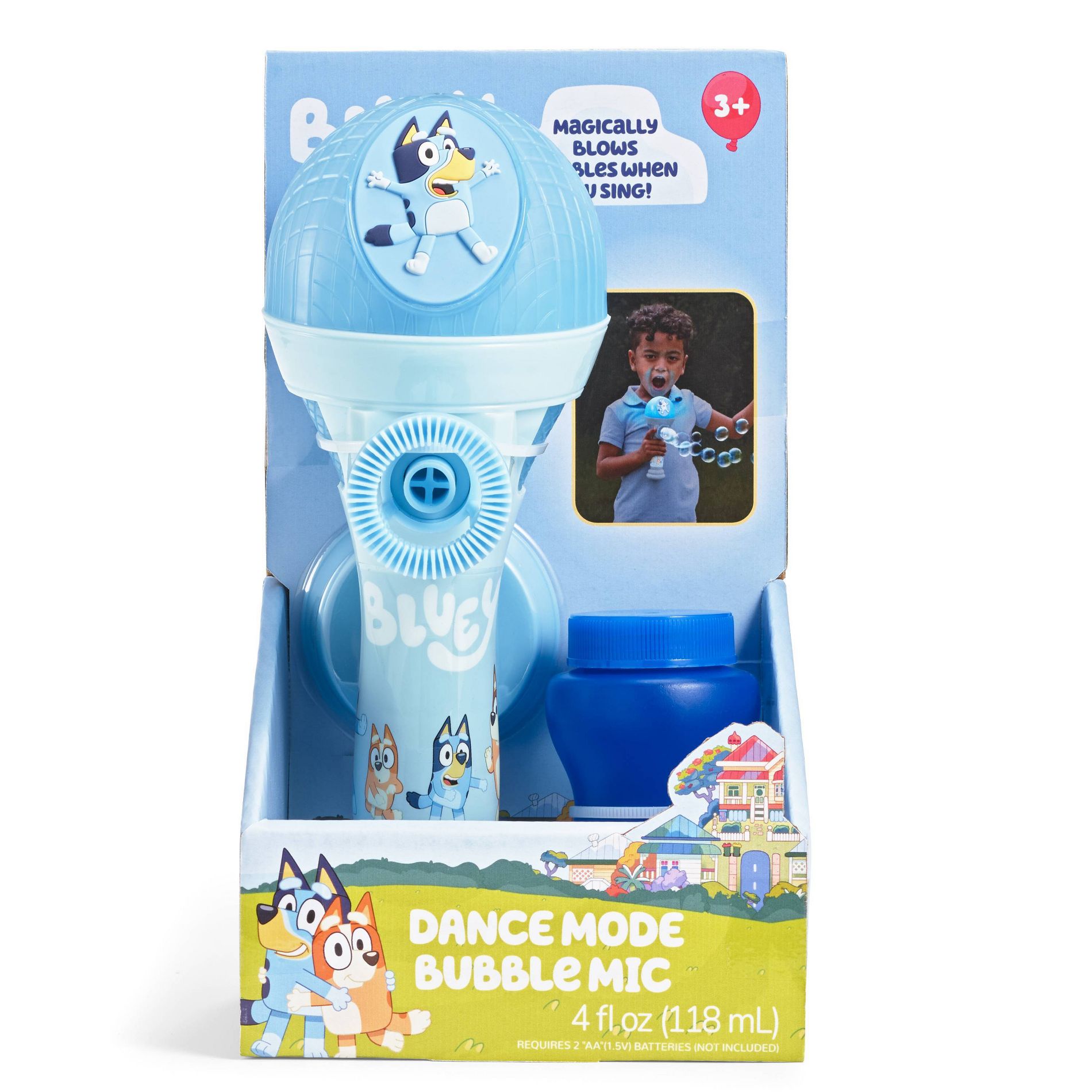 Bluey Dance Mode Bubble and Sing Microphone: Kids Plastic Toy for Ages 3+