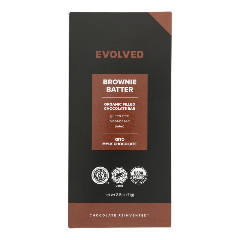 Evolved Chocolate Brownie Batter Organic Filled Chocolate Bar - Case of 8/2.5 oz, 2 of 7