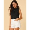Allegra K Women's Single Breasted Casual Office Sleeveless Shirt - 2 of 4