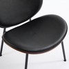 Okak Mid-Century Modern Shell Chair,Armless Accent Chair with Black PU Leather and Walnut Finish for Living Room,Office - 4 of 4