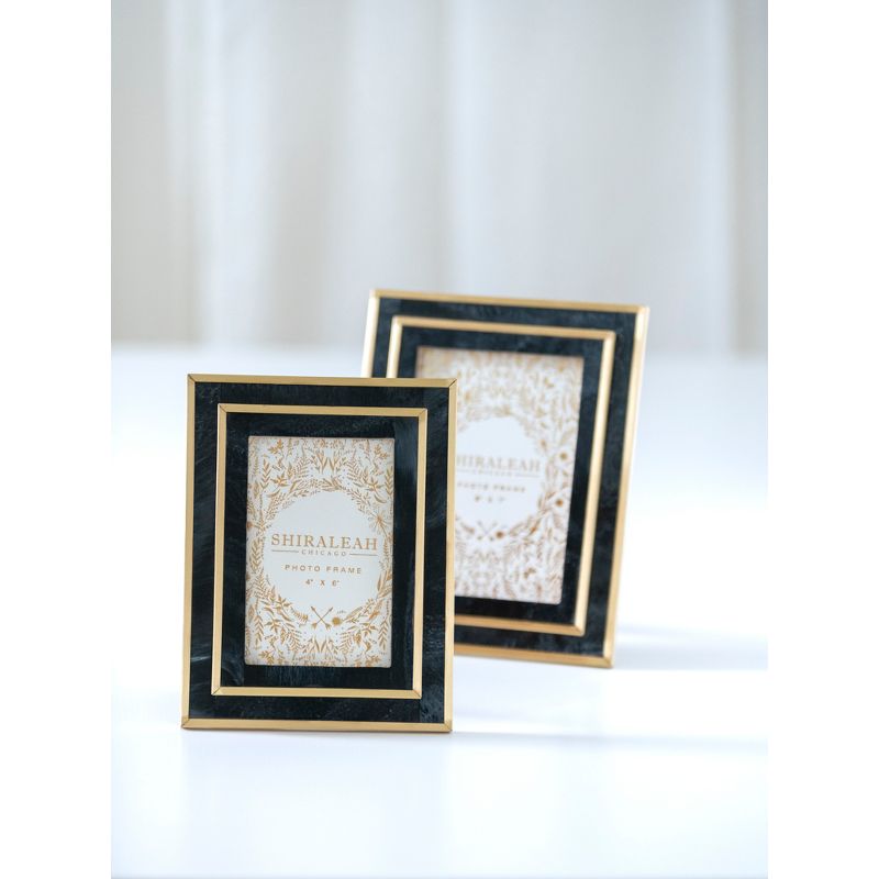 Shiraleah Black and Gold Roma 4" X 6" Picture Frame, 3 of 5