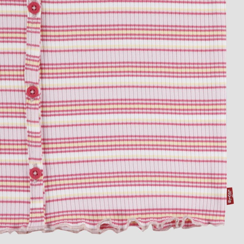 Levi's® Girls' Short Sleeve Striped Mid-Crop T-Shirt - Pink, 3 of 5