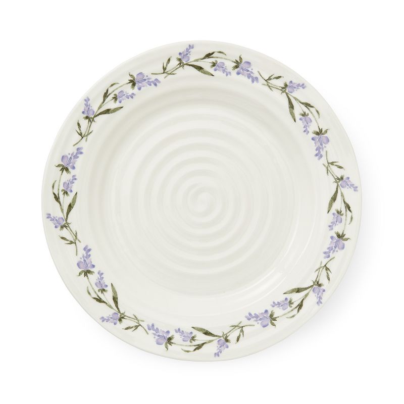 Portmeirion Sophie Conran Lavandula 11-Inch Porcelain Dinner Plates, Set of 4, Lavender Sprig Border Design, Microwave and Dishwasher Safe, 2 of 8