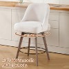 Bekrvio 26" Counter Height Swivel Bar Stools Set of 1/2/3/4–Mid-Century Barstools with Backs, Linen Upholstered & Wood Legs, for Kitchen Island - 4 of 4
