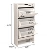 RISOKEYS Modern White Shoe Cabinet Shoe Rack,Wood Free Standing Shoe Organizer with 3 Flip Drawers & 1 Tier Drawers for Entrance Hallway - 3 of 4