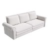 Homy Casa 3-in-1 Convertible Velvet Sofa Bed with Nailhead Trim and Rolled Arms, for Living Room or Guest Space - 2 of 4