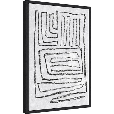 Black and White Abstract Canvas Lithograph Wall Art 16 x 23-in.