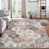 Small Area Rugs Vintage Tile Patchwork Carpet, Bohemian Flair Non-Slip Non-Shedding Rugs Machine Washable Area Carpet - 3 of 4