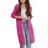 Girl's Long Cardigans Lightweight Sweater Knit Cardigan Open FrontLong Sleeve Shacket for Fall Longline Cardigan with Side Pockets,Rose - M - 3 of 4