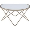 CAVINAS 34" Coffee Table,Tea Table with Round Frosted Glass Desktop,Champagne Metal Frame,Center Table for Living Room,Smalle Apartment - 4 of 4