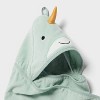 Kids' Narwhal Hooded Towel - Pillowfort™: Ocean Spray Green, Heavyweight Cotton, Terry, OEKO-TEX Certified - image 3 of 4