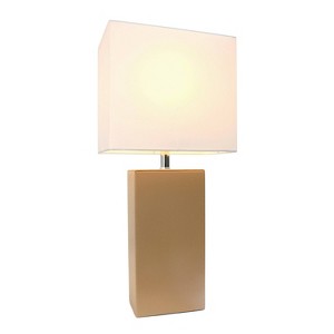 21" Monaco Avenue Modern Leather Table Lamp - Elegant Designs - 1 of 4