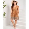 Clearlove Womens Womens Plus Size Casual V Neck Dress V Neck Loose Swing Ruffle Summer Boho Midi Dress with PocketsCasual Dress - 3 of 4