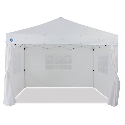 White pop up gazebo with outlet sides