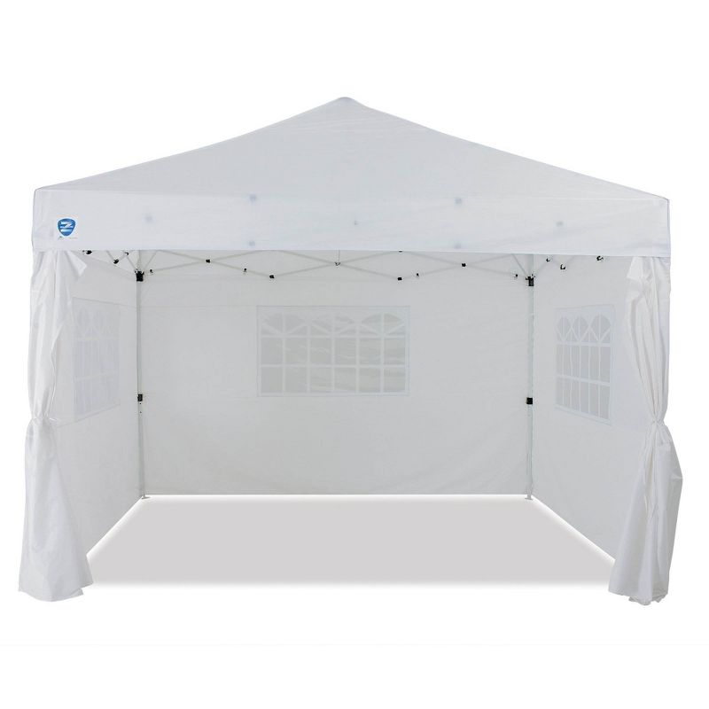 Z Shade Venture 12 x 10 Foot Lawn Garden Event Outdoor Pop Up Canopy Gazebo Portable Shelter Tent with Walls and Windows, White, 1 of 7