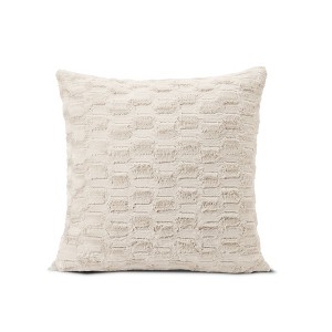 HGTV Art Deco Brushed Faux Fur Pillow Snowbound 14 x 20 inches - 1 of 4