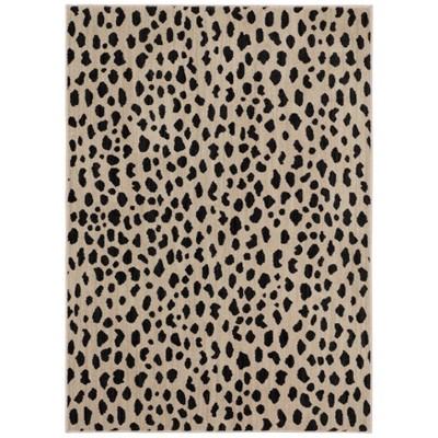 5'x7' Daffodil Leopard Print Woven Rug Black/White - Threshold™