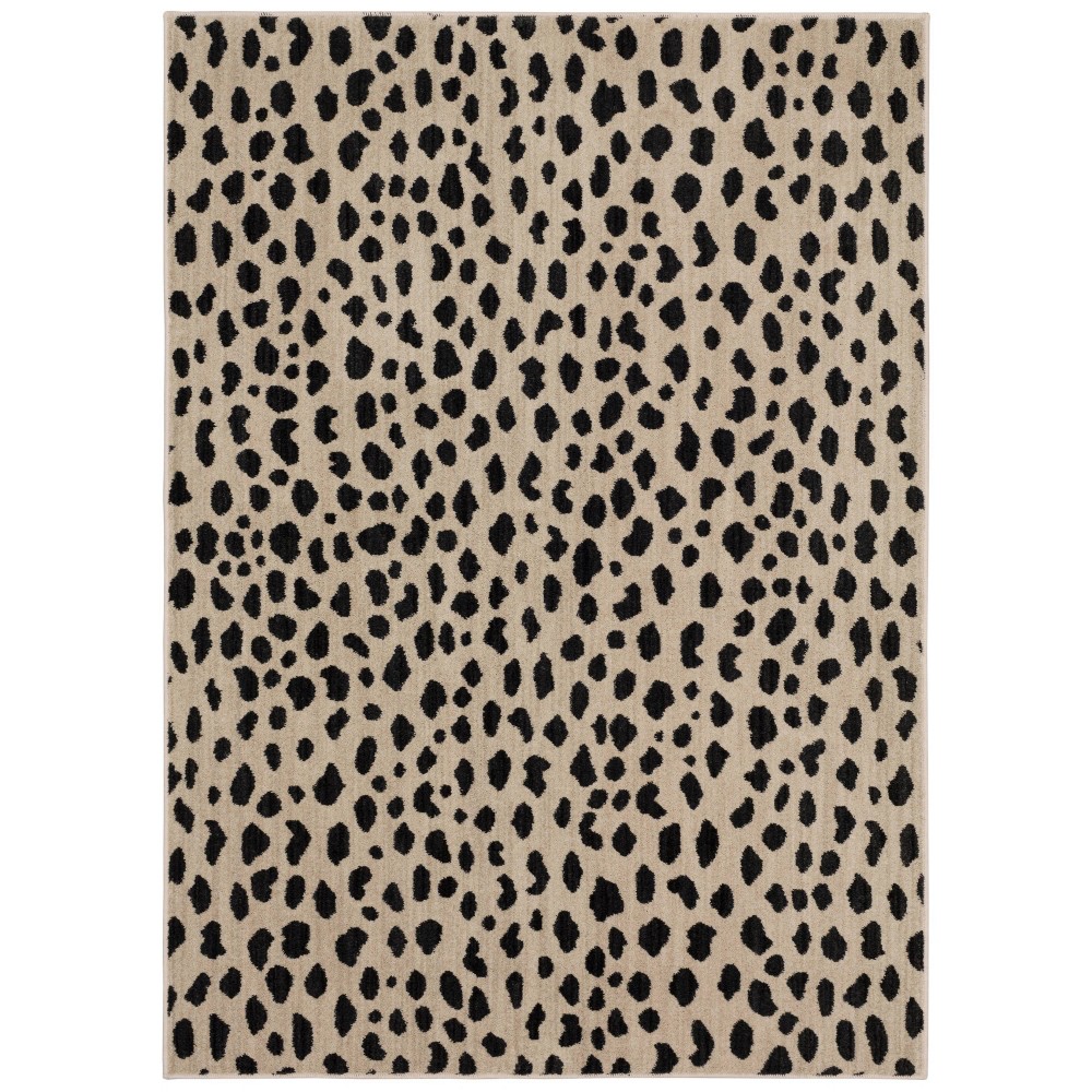 5'x7' Daffodil Leopard Print Woven Rug Black/White - Opalhouse™
