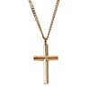 Dicksons Man of God Bevel Box Cross Pendant Men's 24 Inch Gold Plated Stainless Steel Everyday Necklace on Display Card - 2 of 4