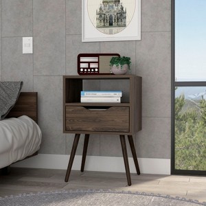 NicBex 25"H Wood Nightstand,Bedside Tables with 1 Drawer and Open Shelf for Bedroom,Living Room - 1 of 4