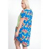 Slickblue Royal/Navy Floral Print V-Neck Mini Dress –Cap Sleeves, Adjustable Waist, Soft Stretch Fabric, Plus Size 1X-3X - 2 of 4