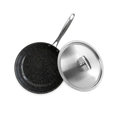 Basalt Black Aluminum 10.6 Inch Sauté Pan with Stainless Steel Lid