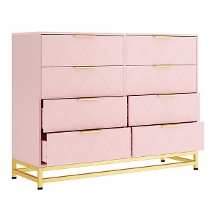 Dresser for Bedroom with 8 Drawer, TV Stand Dressers Chest of Drawers for Living Room Hallway Entryway, MDF Board - 1 of 4