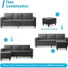 Mjkone Convertible Sectional Sofa Couch, 3-Seat L-Shaped Sofa with Storage Ottoman - 2 of 4