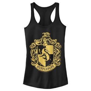 Juniors Womens Harry Potter Hufflepuff House Crest Racerback Tank Top - 1 of 4