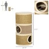 Cat Condo with Scratching Pad,3 Story Small Cat Tree Tower Hideaway for Indoor Cats,Barrel Shape Cat Furniture - LAOTIES - 3 of 4