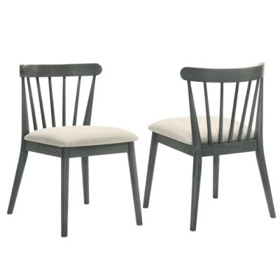 2 Pieces Set Dining Side Chair Rustic Modern Farmhouse Design Retro Design Easy to Assembly