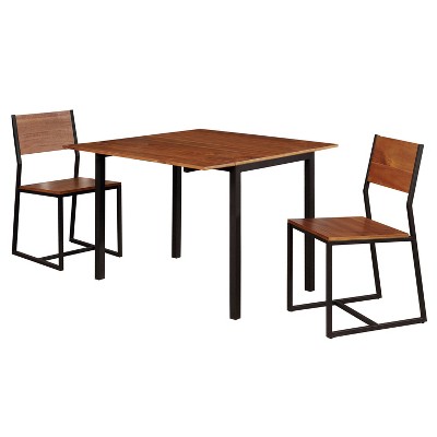 3pc Franc Two-Toned Dining Table Set Natural/Sandy Black - miBasics