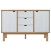 vidaXL Sideboard OTTA Brown and White 44.7 in.x16.9 in.x28.7 in. Solid Wood Pine - 3 of 4