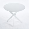 Cross Leg Modern Dining Table, with Round or Square Table Top, Pedestal Dining Table, End Table Leisure Coffee Table - 3 of 4