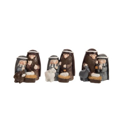 Transpac Resin Gnome Nativity Set of 3 Decorative Objects Gnome Figurines for Christmas Multicolored Tabletop Decor  Spot or Wipe Clean Indoor Use