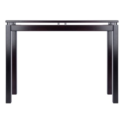 Elevated Dark Espresso Wood Console Table with Chrome Accents